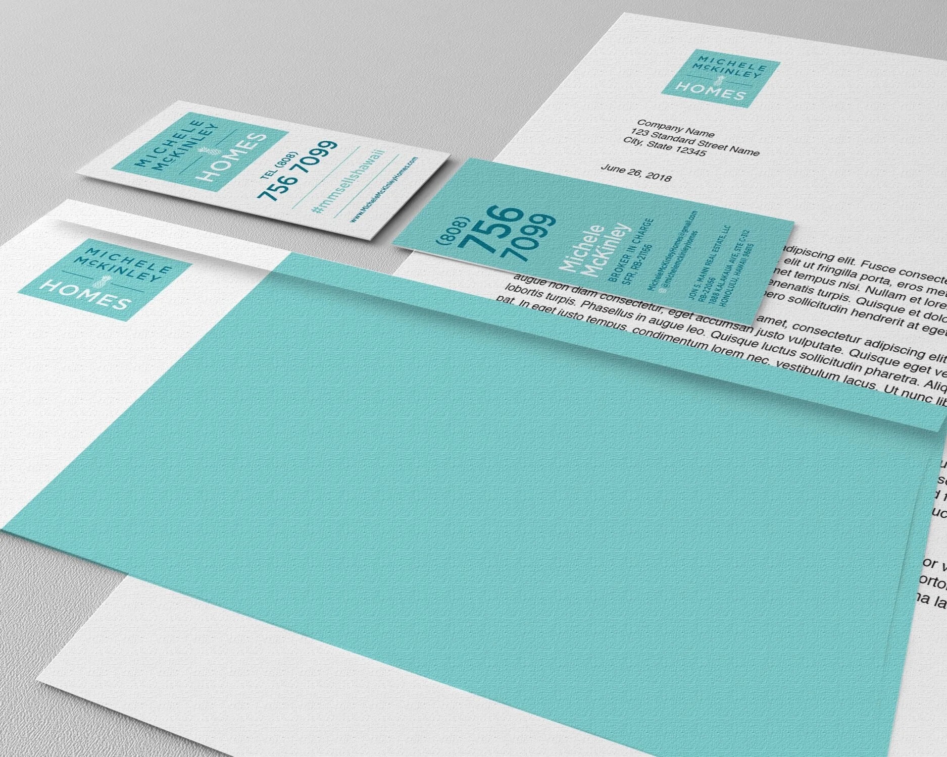Michelle McKinley letterhead and stationery design