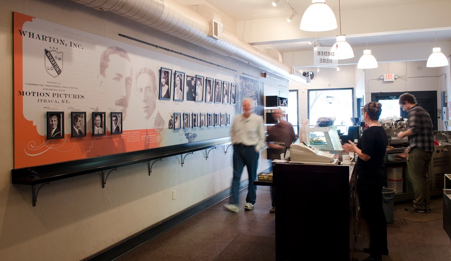 Wharton Motion Pictures exhibit at Gimme Coffee, Ithaca NY
