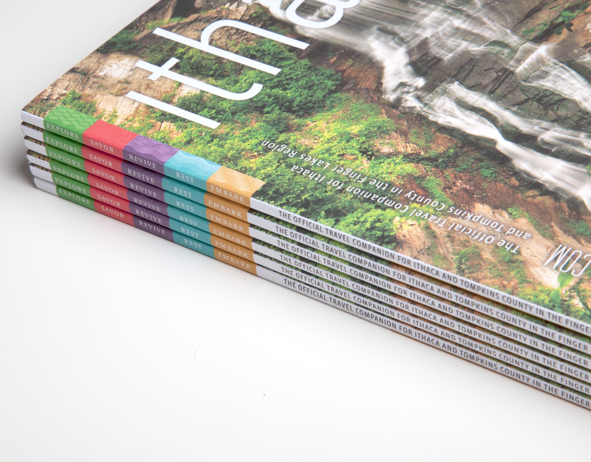 Official Travel Guide design for Ithaca/Tompkins County Convention & Visitors Bureau