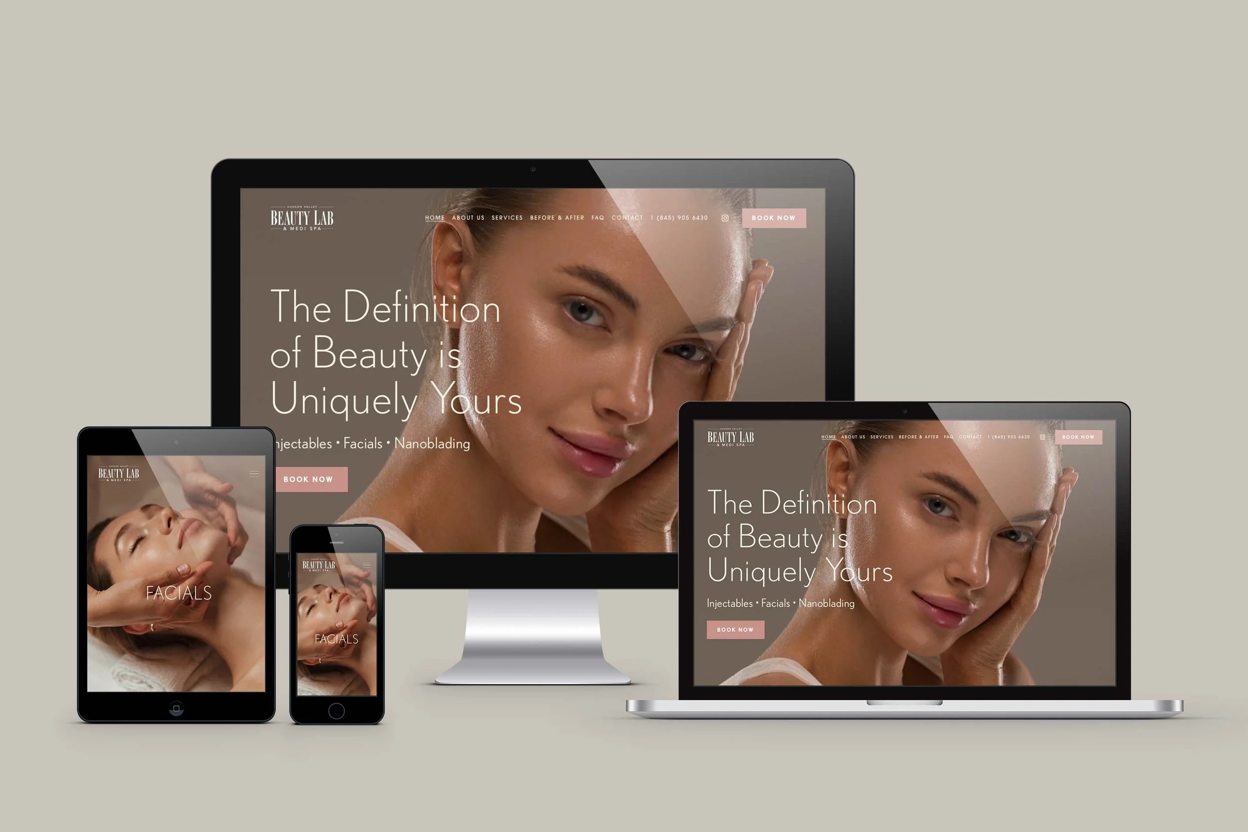 Hudson Valley Beauty Lab spa services responsive website design